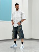 شلوارک کارگو جین Sh00003 - Image 7