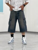 شلوارک کارگو جین Sh00003 - Image 9