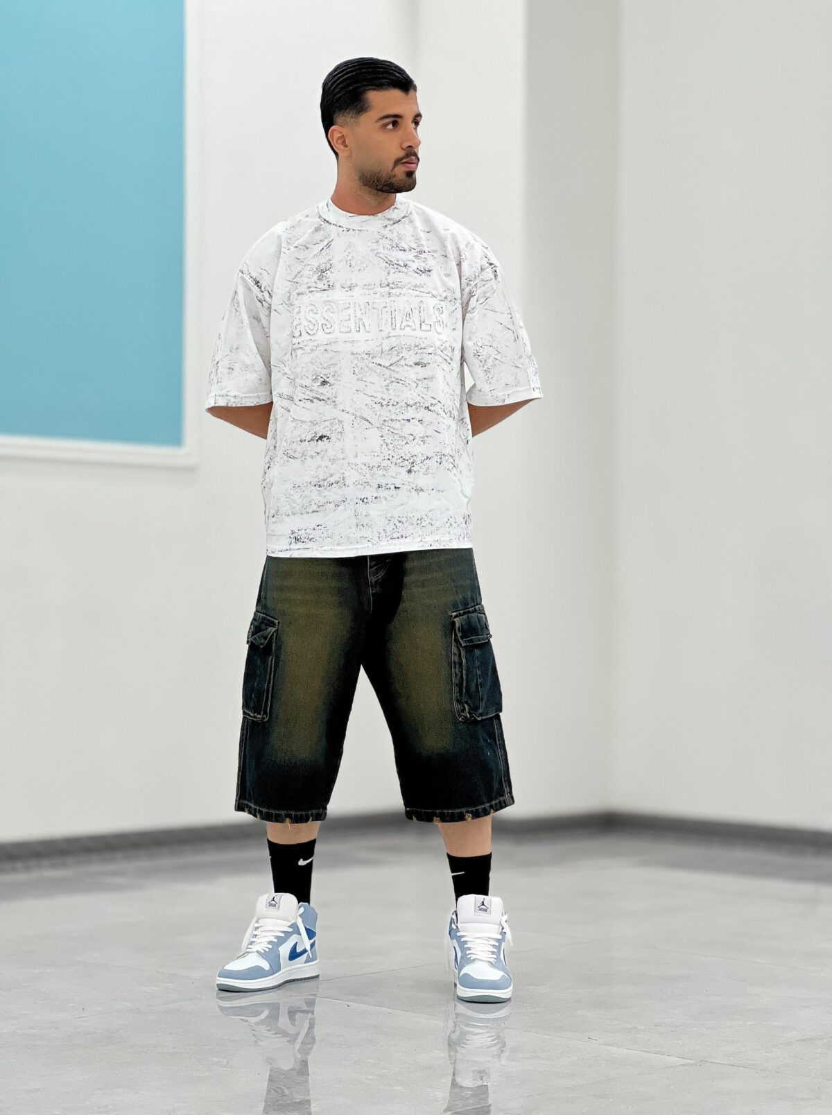 شلوارک کارگو جین Sh00003 - Image 5