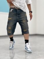 شلوارک کارگو جین Sh00003 - Image 11