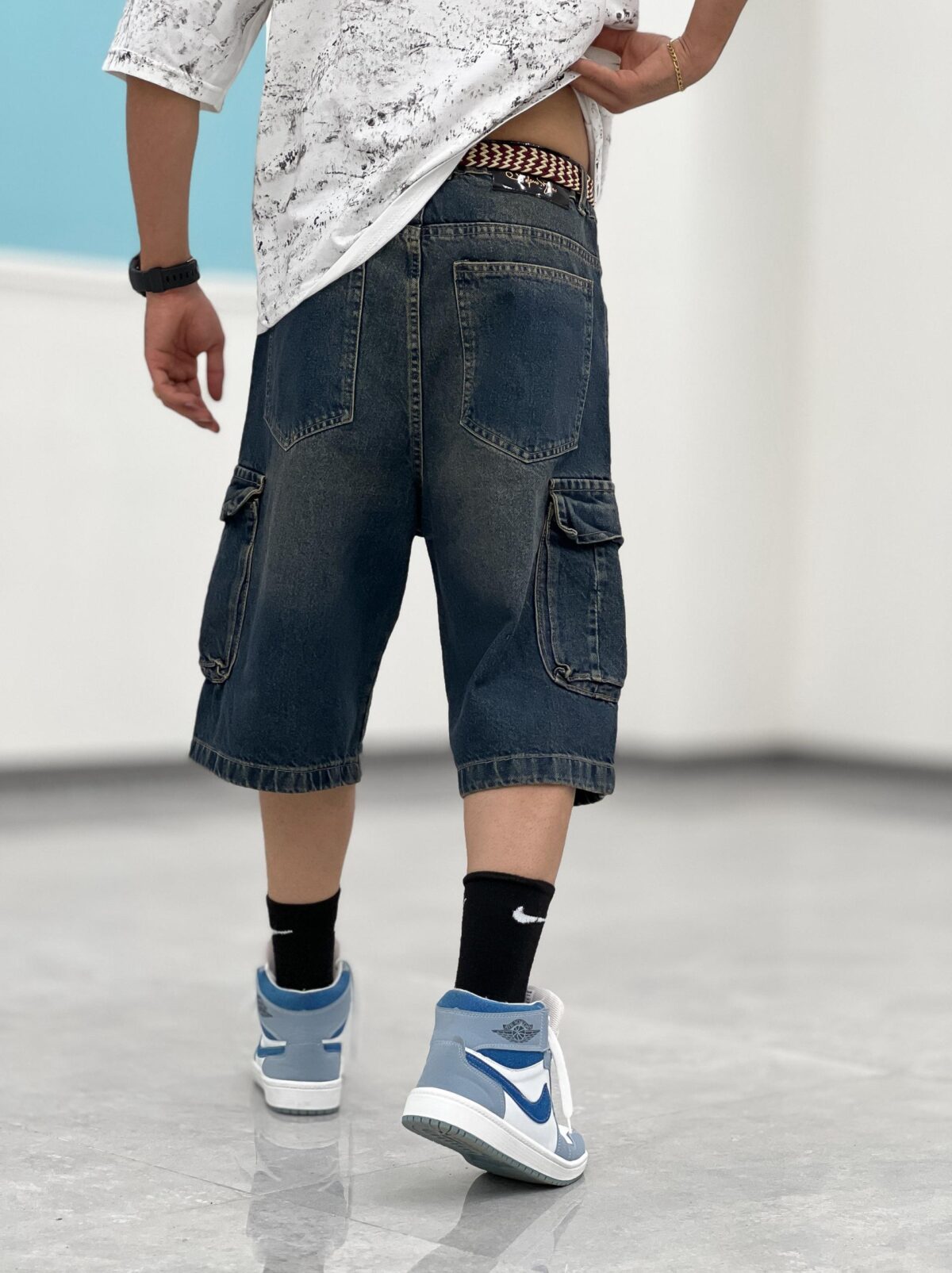 شلوارک کارگو جین Sh00003 - Image 12