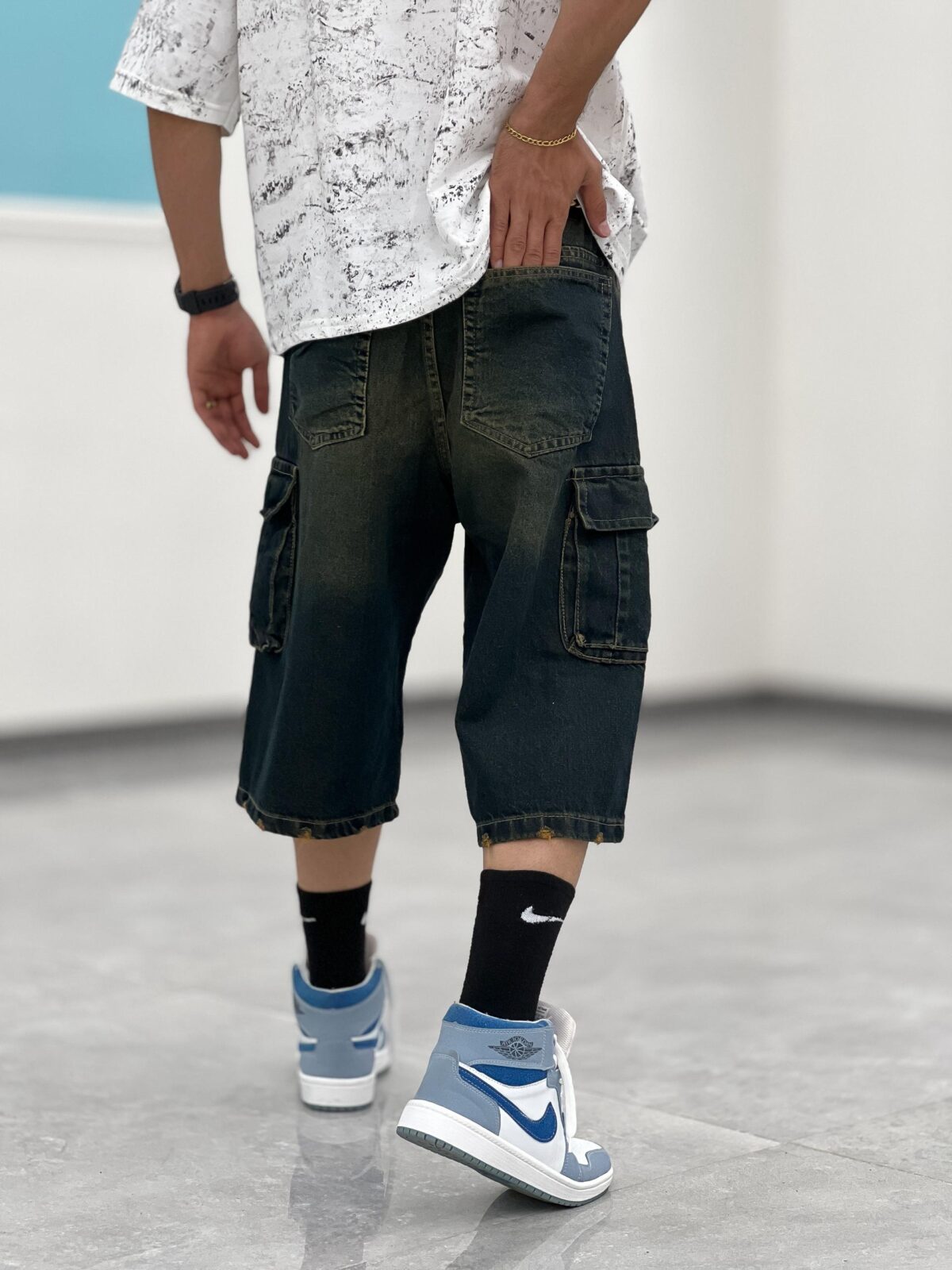 شلوارک کارگو جین Sh00003 - Image 8