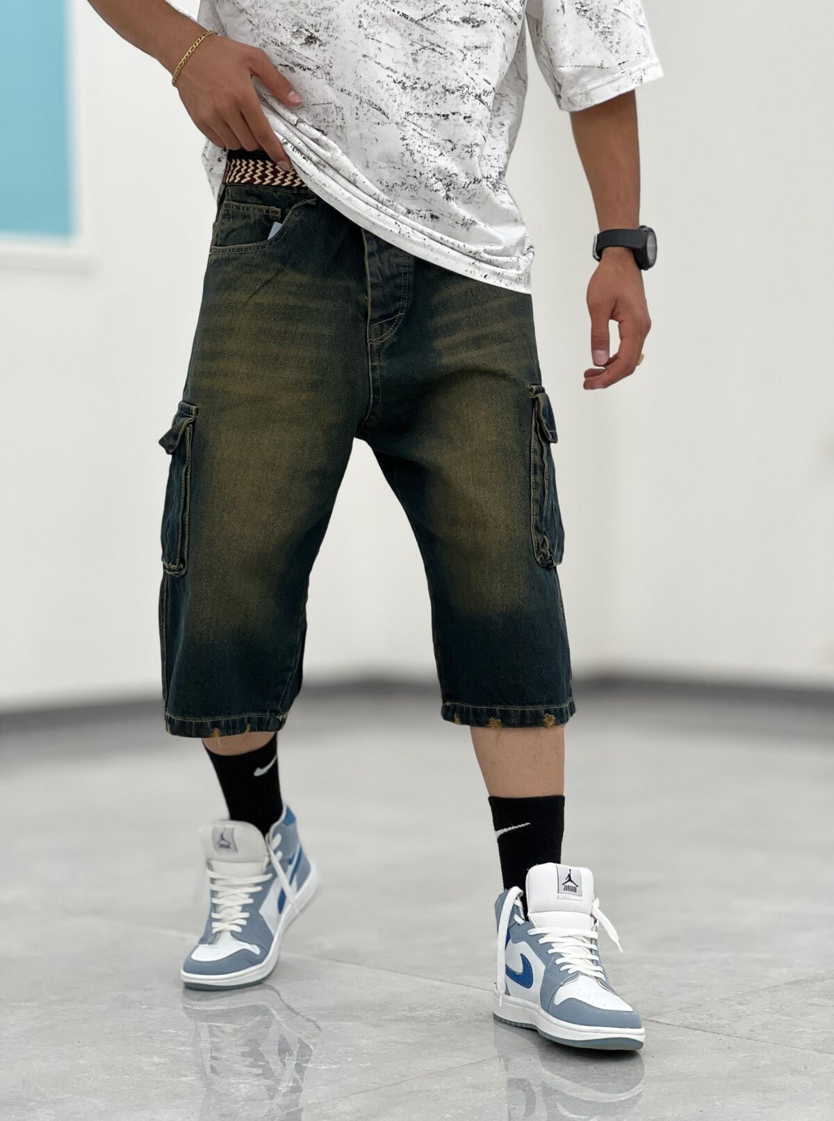 شلوارک کارگو جین Sh00003 - Image 2