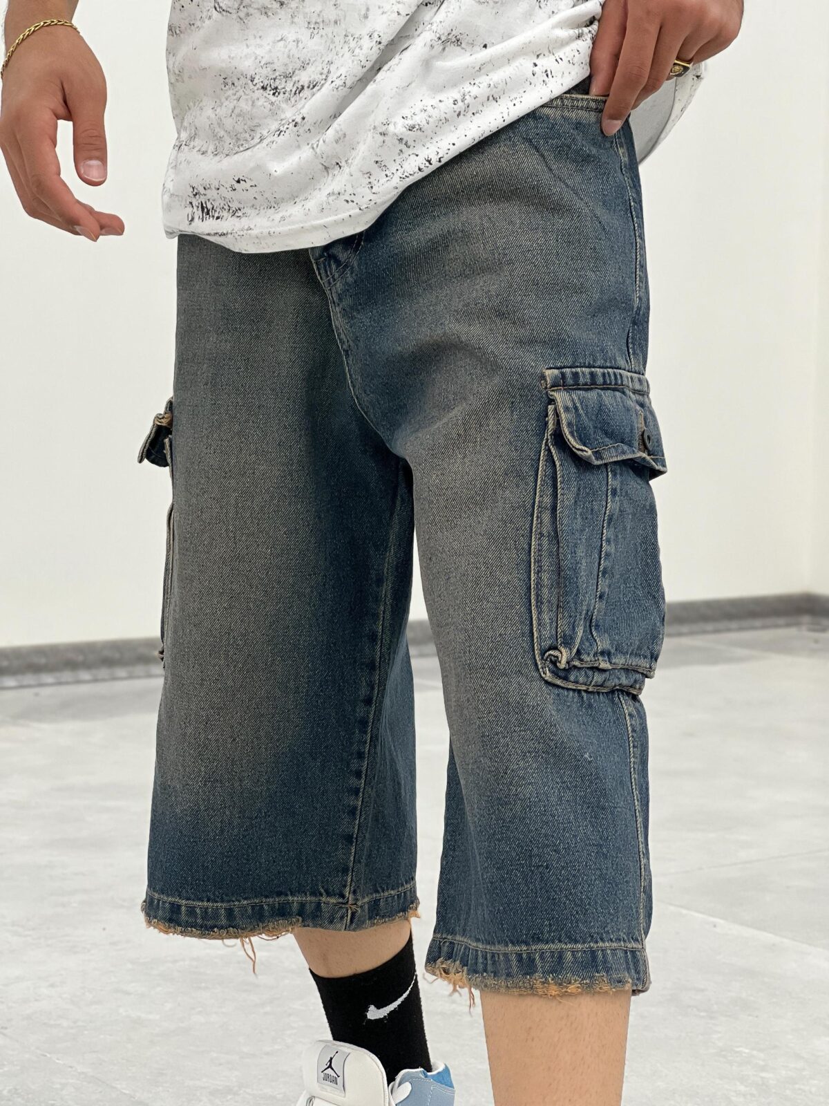 شلوارک کارگو جین Sh00003 - Image 3