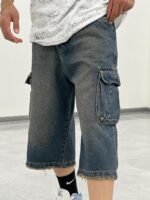شلوارک کارگو جین Sh00003 - Image 3