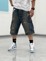 شلوارک کارگو جین Sh00003 - Image 14