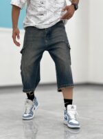 شلوارک کارگو جین Sh00003 - Image 15