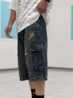 شلوارک کارگو جین Sh00003 - Image 16