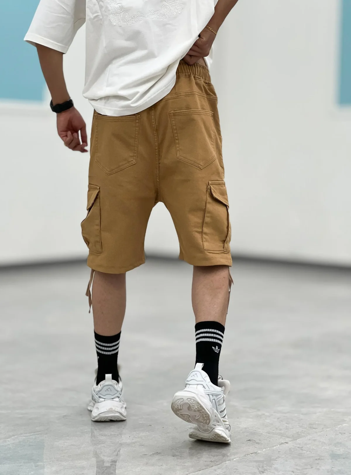 شلوارک کتان کارگو Sh00019 - Image 8