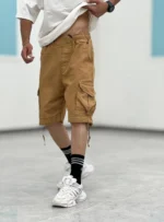 شلوارک کتان کارگو Sh00019 - Image 7