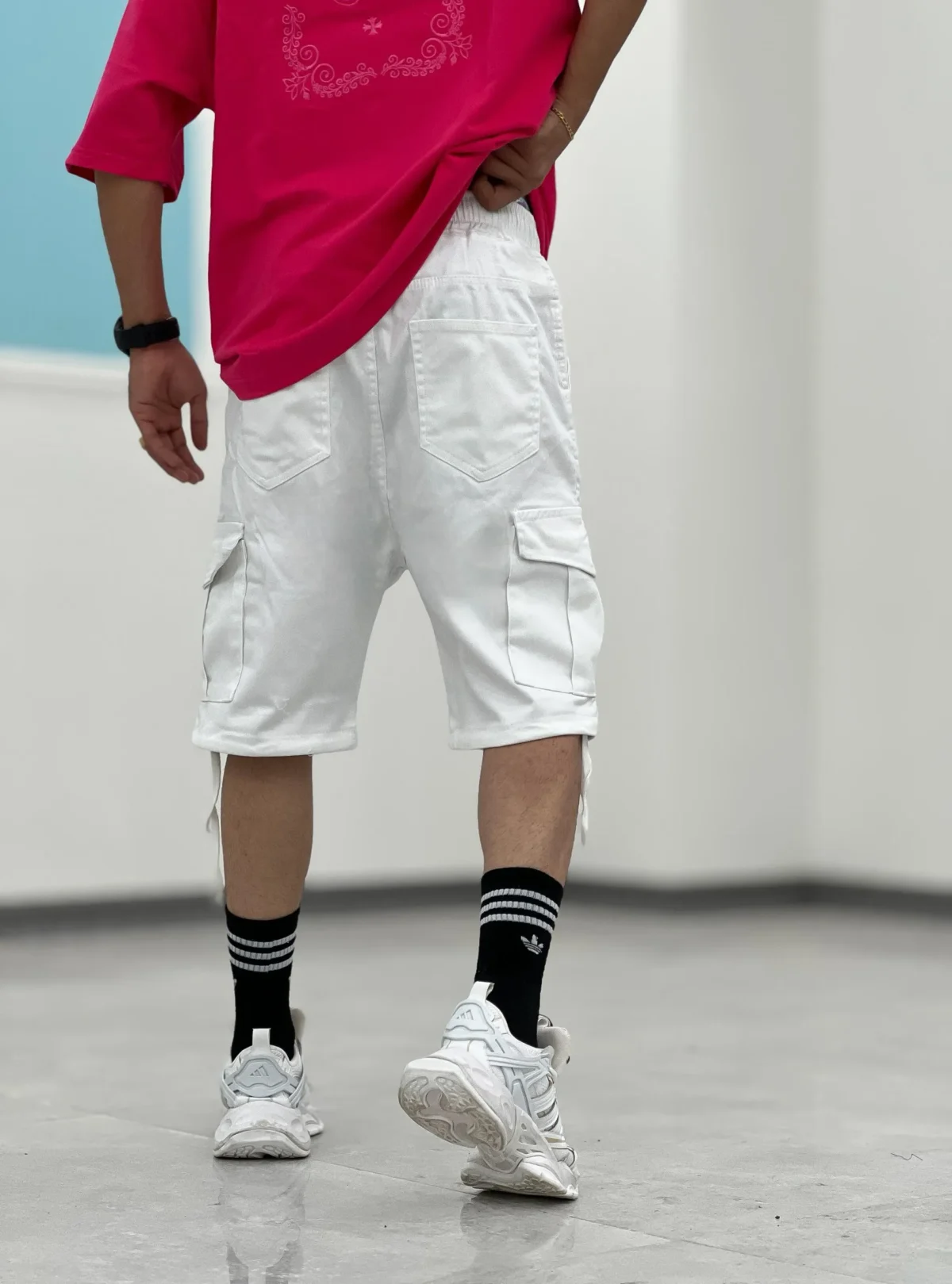 شلوارک کتان کارگو Sh00019 - Image 3