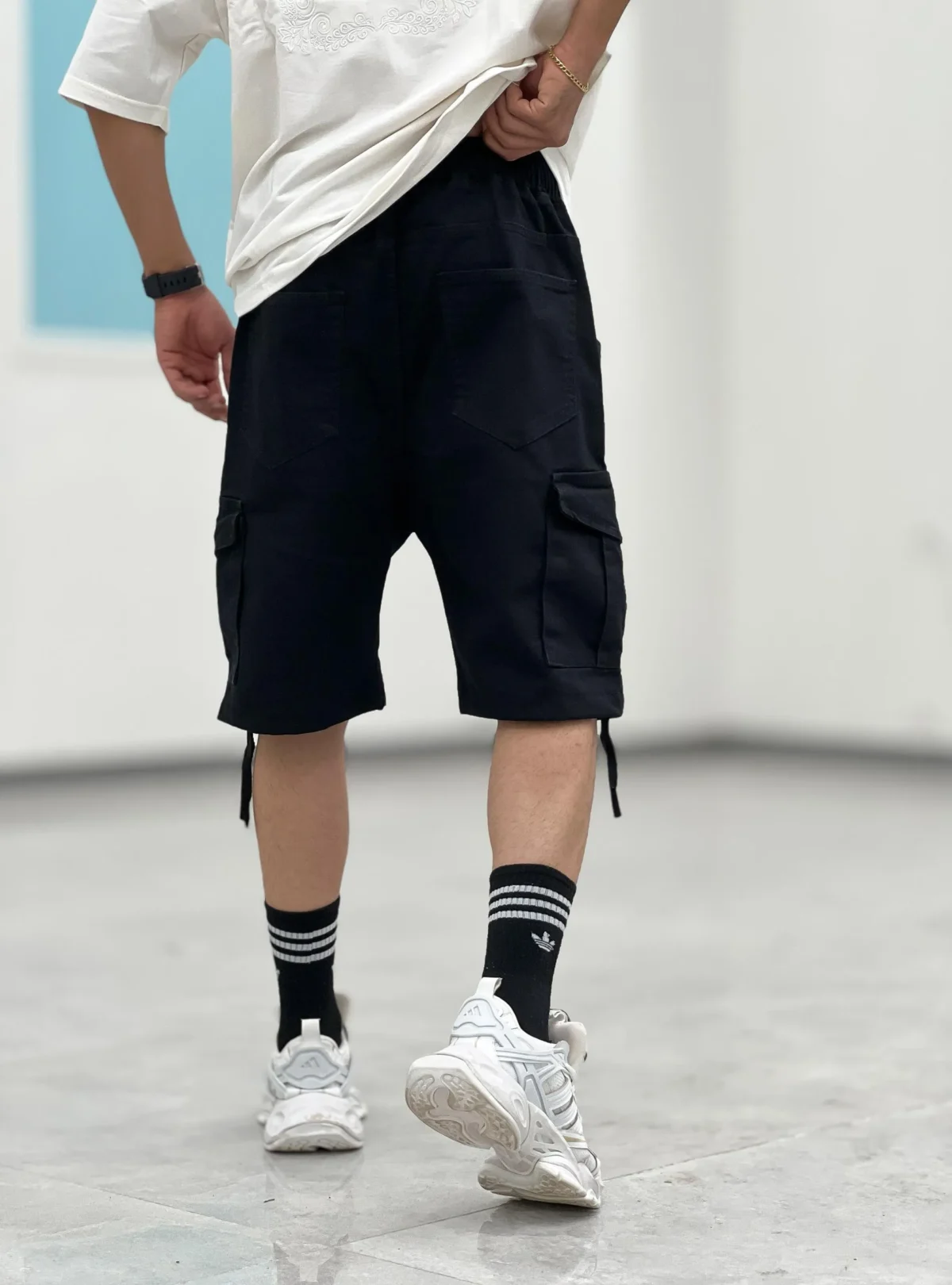 شلوارک کتان کارگو Sh00019 - Image 5