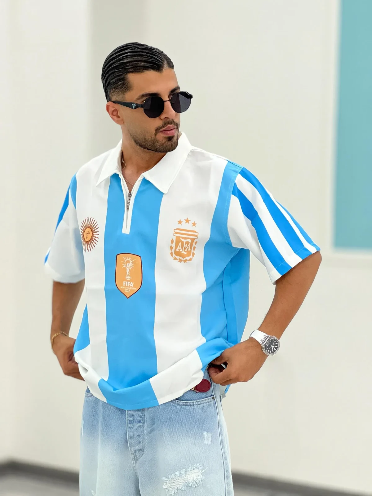 تیشرت نیم زیپ T00022 - Image 6