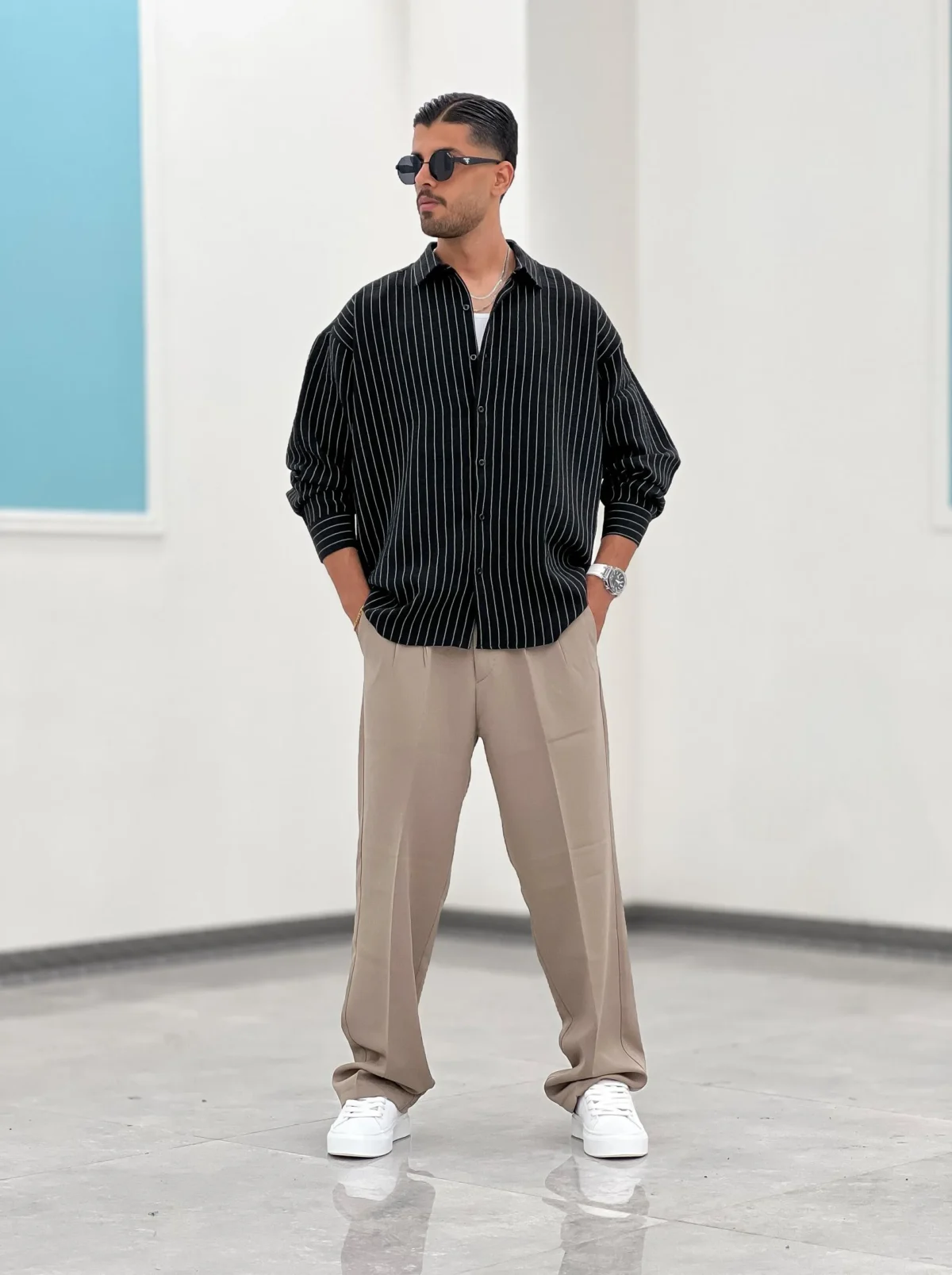 پیراهن راه راه P00015 - Image 5