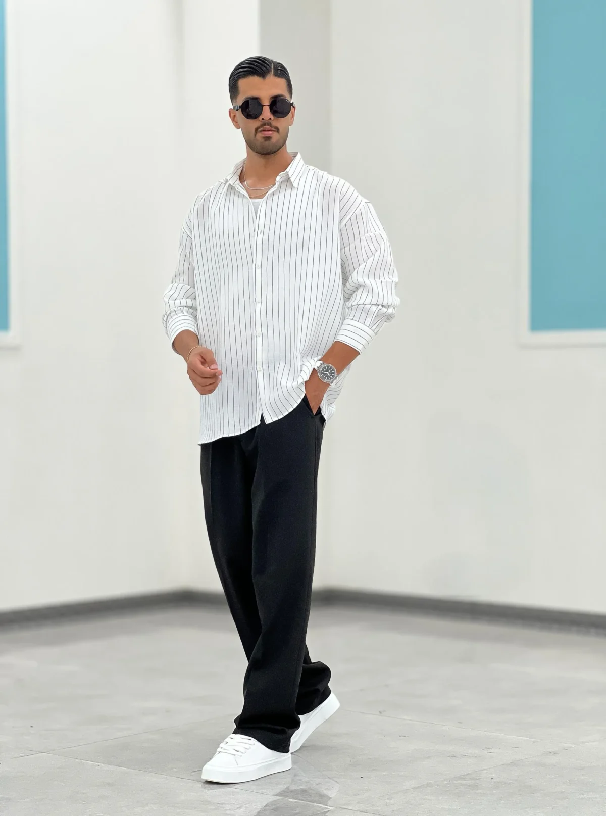 پیراهن راه راه P00015 - Image 6