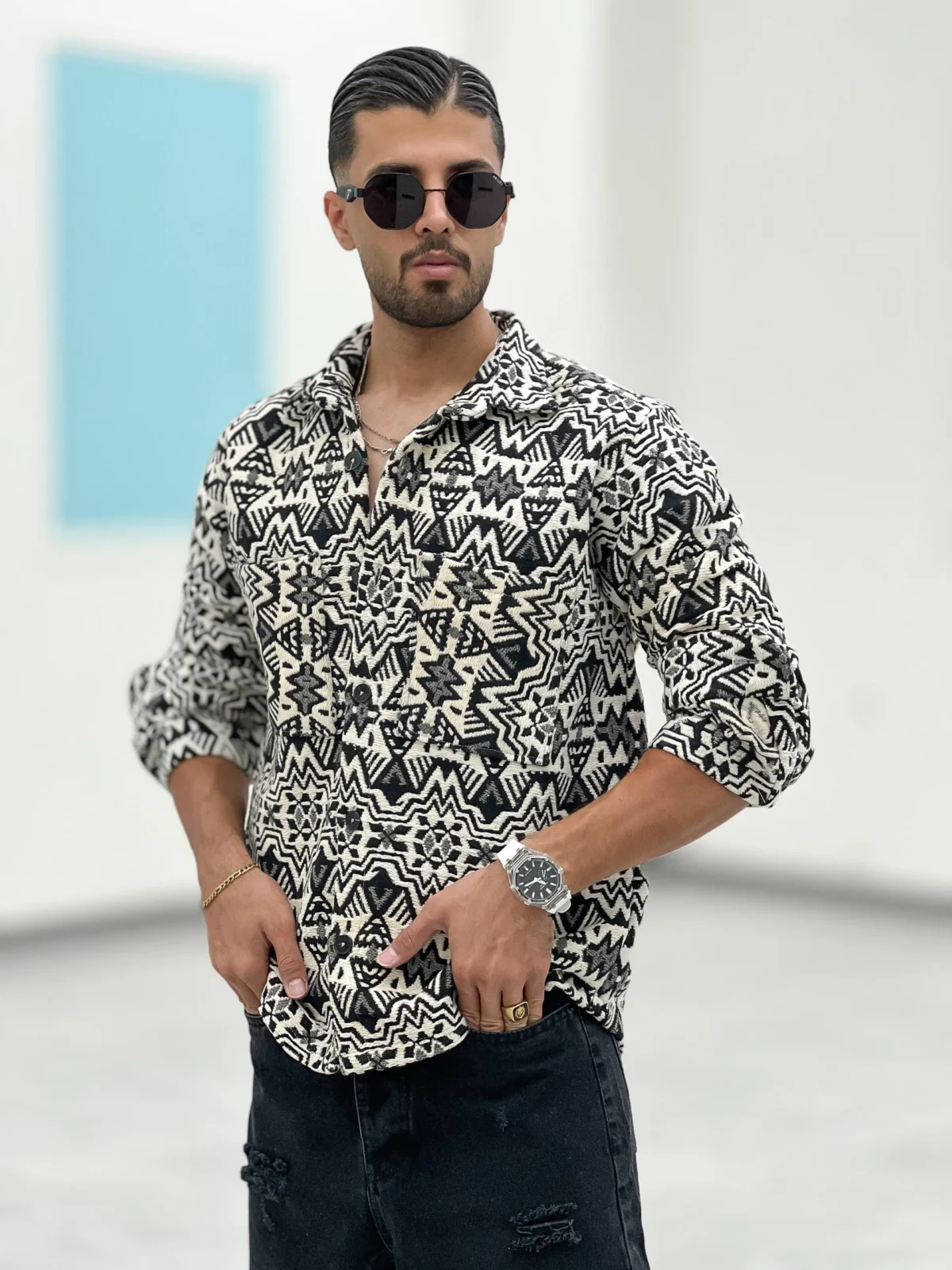 پیراهن(شکت)پشمی P00017 - Image 3