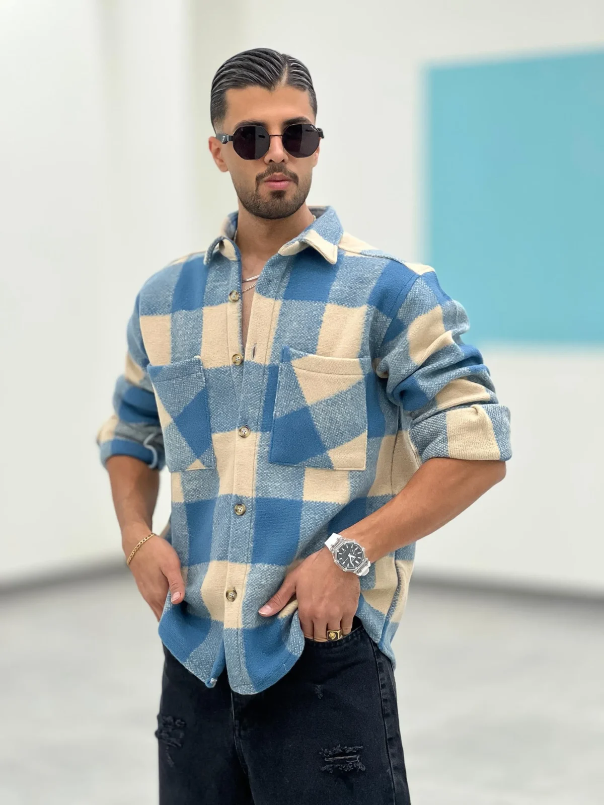 پیراهن(شکت)پشمی P00017 - Image 6